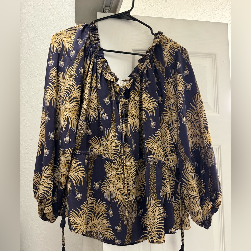 Tigerlily Off-Shoulder Silk-blend Blouse